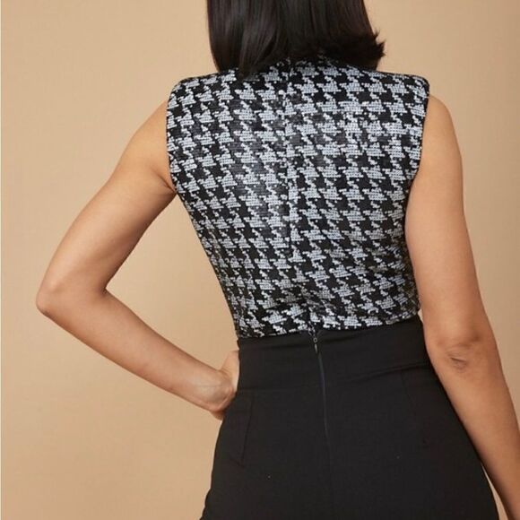 Black and white Sequence houndstooth bodysuit - Picture 11 of 13